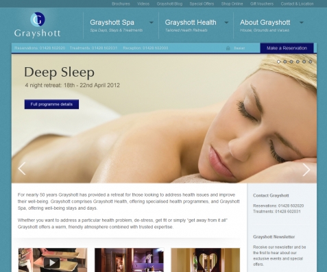 Screenshot of the Luxury Spa Web Design website