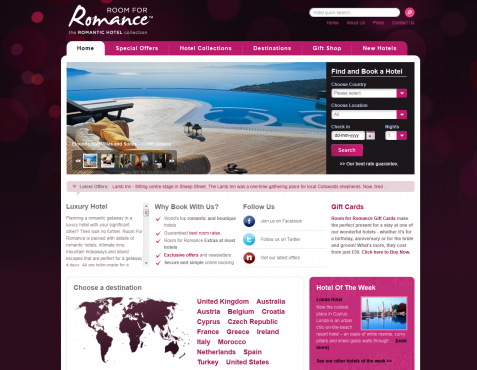 Screenshot of the Hotel & Travel Web Development website