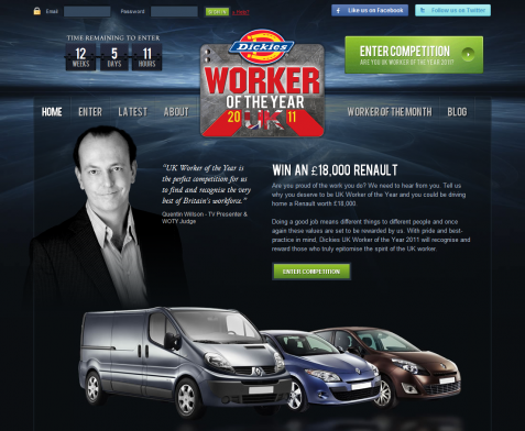 Screenshot of the Successful Viral Competition  website