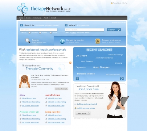 Screenshot of the Web Design for Bristol Network website
