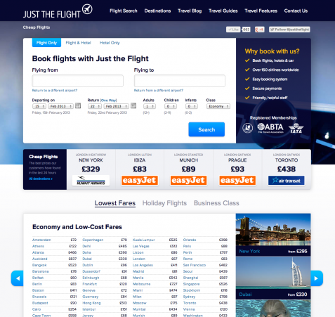 Screenshot of the Groundbreaking Travel Sites website