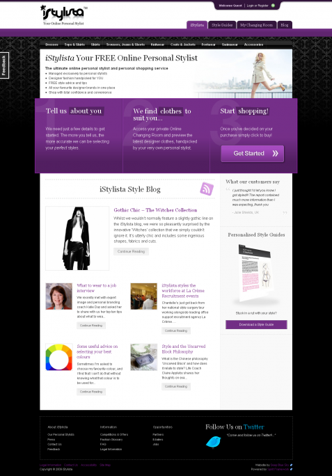 Screenshot of the Fashion & Shopping Web Design website