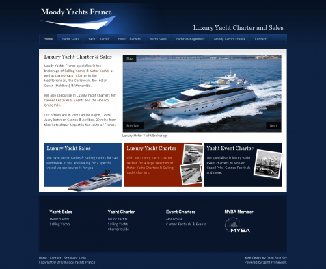 Screenshot of the Web Design for Luxury Yacht Broker website